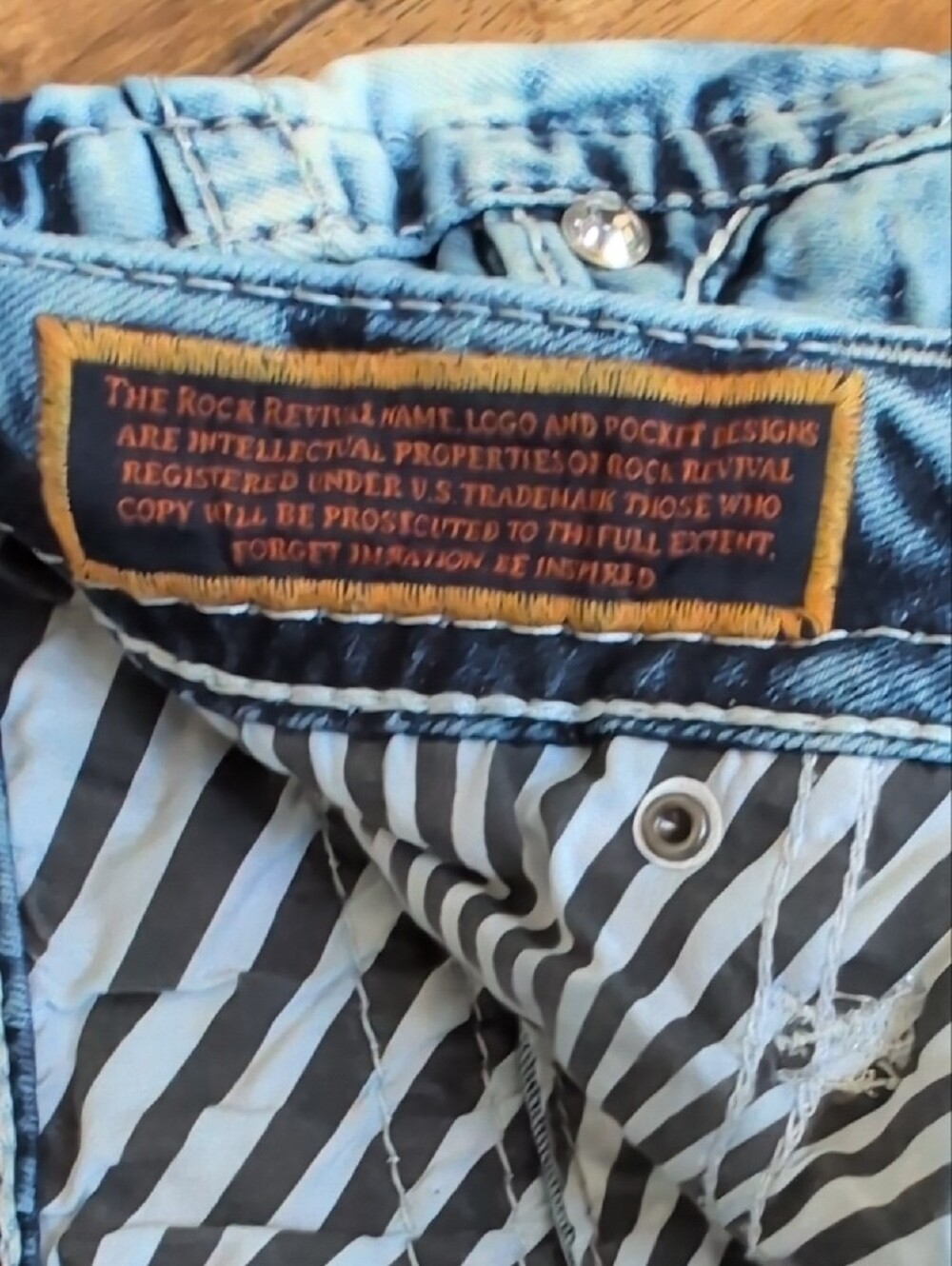Rock Revival Light Blue Distressed Denim Cutoff Shorts - Picture 4 of 8